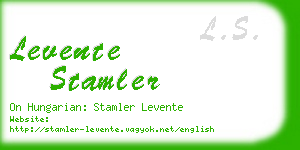 levente stamler business card